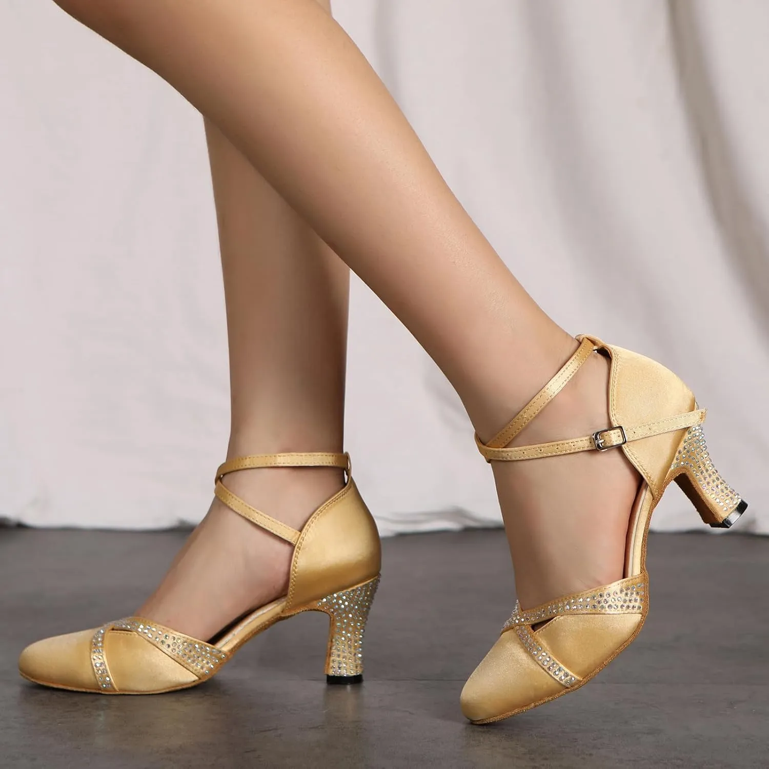 Women's Latin Dance Shoes Closed Toe Performance Tango Salsa Ballroom Shoes,Model D51