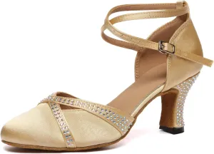 Women's Latin Dance Shoes Closed Toe Performance Tango Salsa Ballroom Shoes,Model D51
