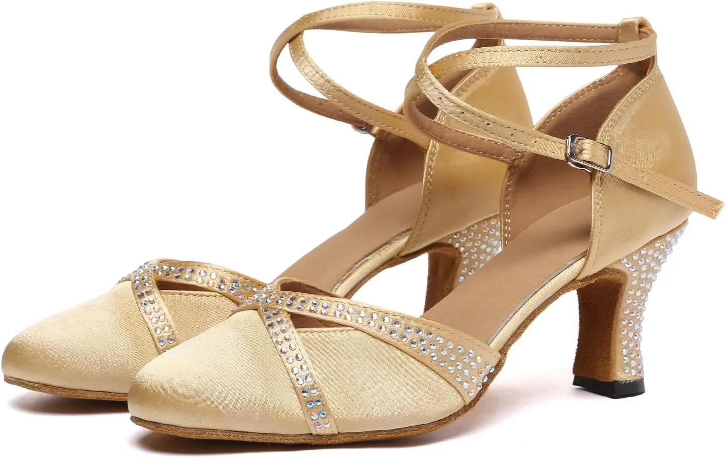 Women's Latin Dance Shoes Closed Toe Performance Tango Salsa Ballroom Shoes,Model D51