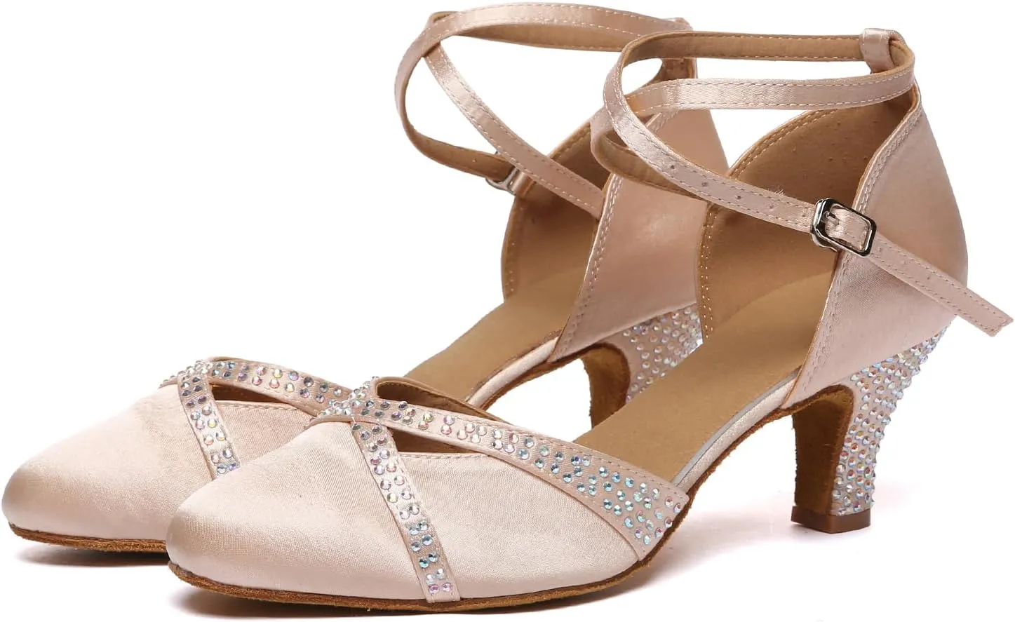 Women's Latin Dance Shoes Closed Toe Performance Tango Salsa Ballroom Shoes,Model D51