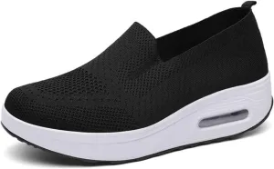Women's Orthopedic Sneakers Diabetic Casual Walking Wide Shoes Air Cushion Slip on Shoe Breathable Jogging Running Tennis Shoes Mesh Arch Support Lightweight Soft Sneakers