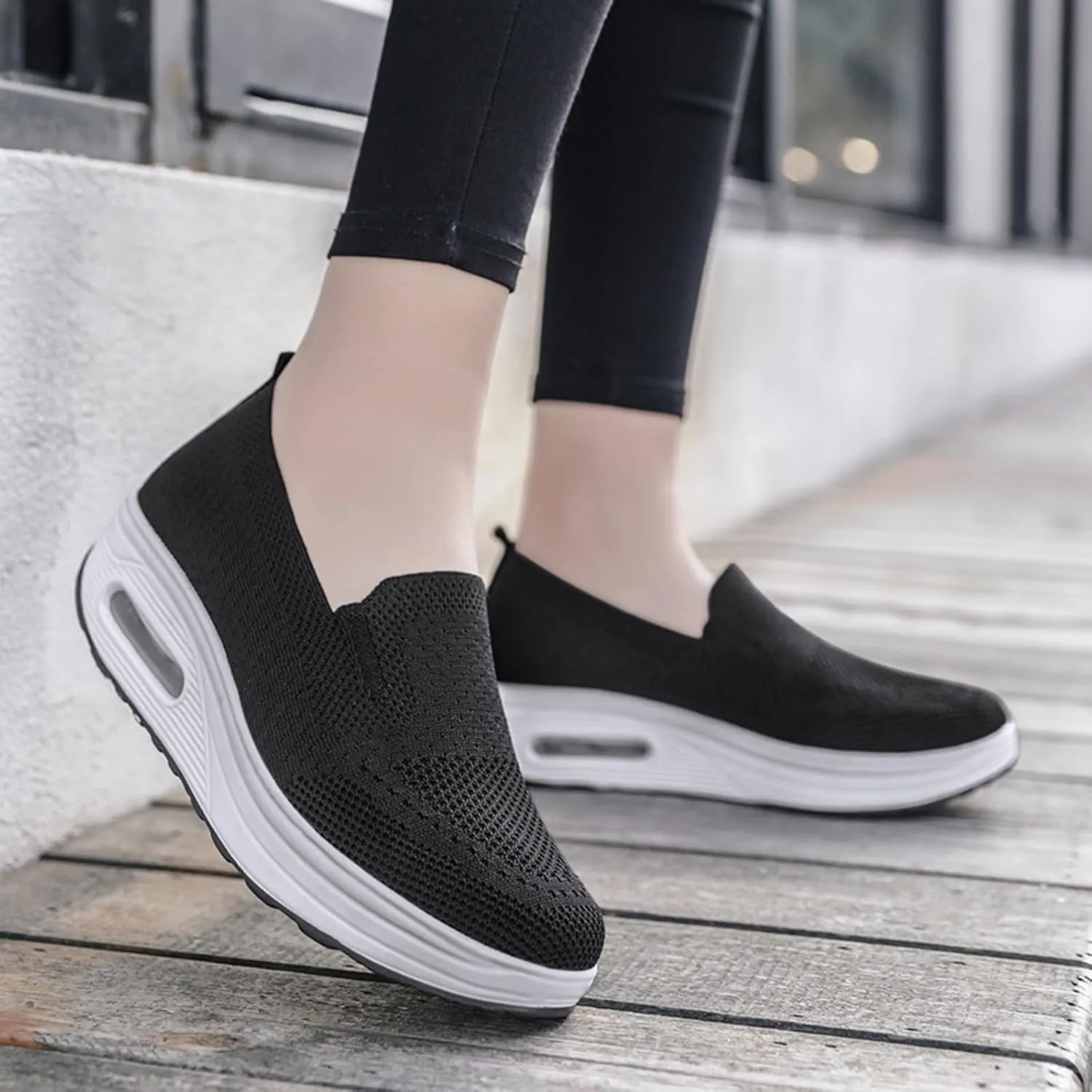 Women's Orthopedic Sneakers Diabetic Casual Walking Wide Shoes Air Cushion Slip on Shoe Breathable Jogging Running Tennis Shoes Mesh Arch Support Lightweight Soft Sneakers