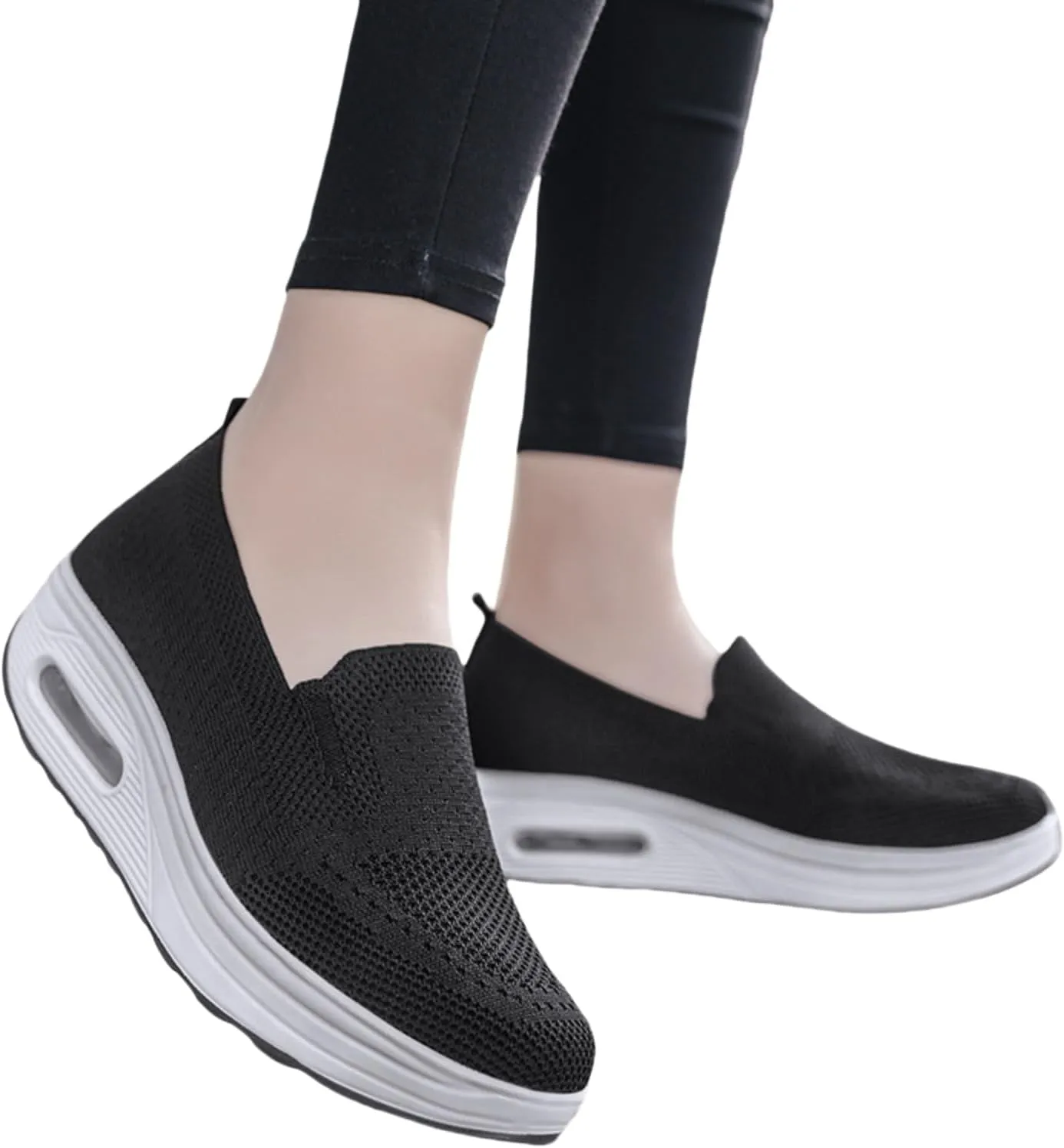 Women's Orthopedic Sneakers Diabetic Casual Walking Wide Shoes Air Cushion Slip on Shoe Breathable Jogging Running Tennis Shoes Mesh Arch Support Lightweight Soft Sneakers