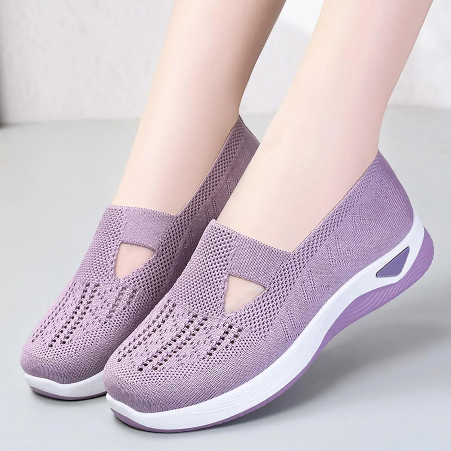 Womens Orthopedic Walking Loafers Slip On Sneakers with Arch Support Comfortable Casual Shoes Plantar Fasciitis Relief Foot Heel Pain Diabetic Feet