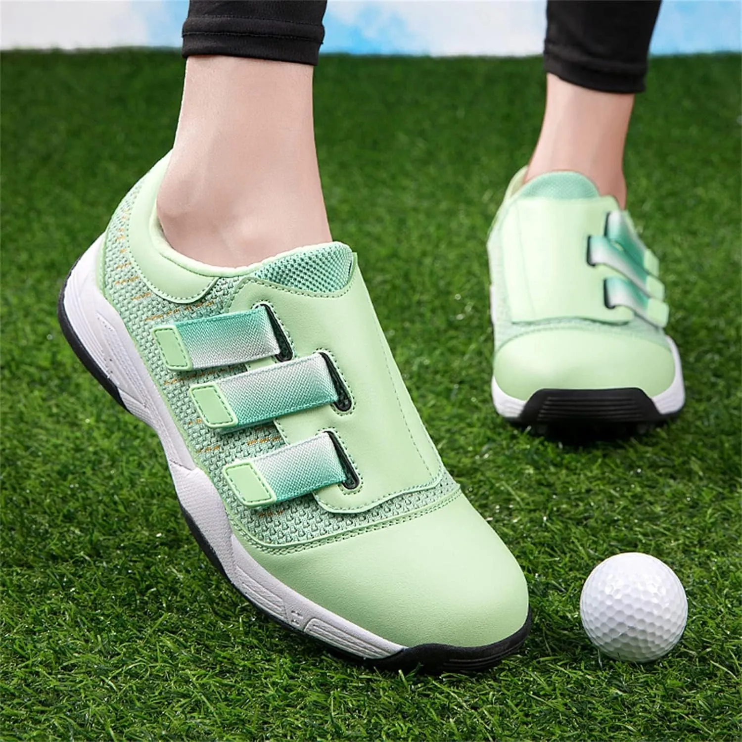 Womens Slip on Golf Shoes Non-Slip Breathable Workout Trainers Lightweight Gym Sneakers