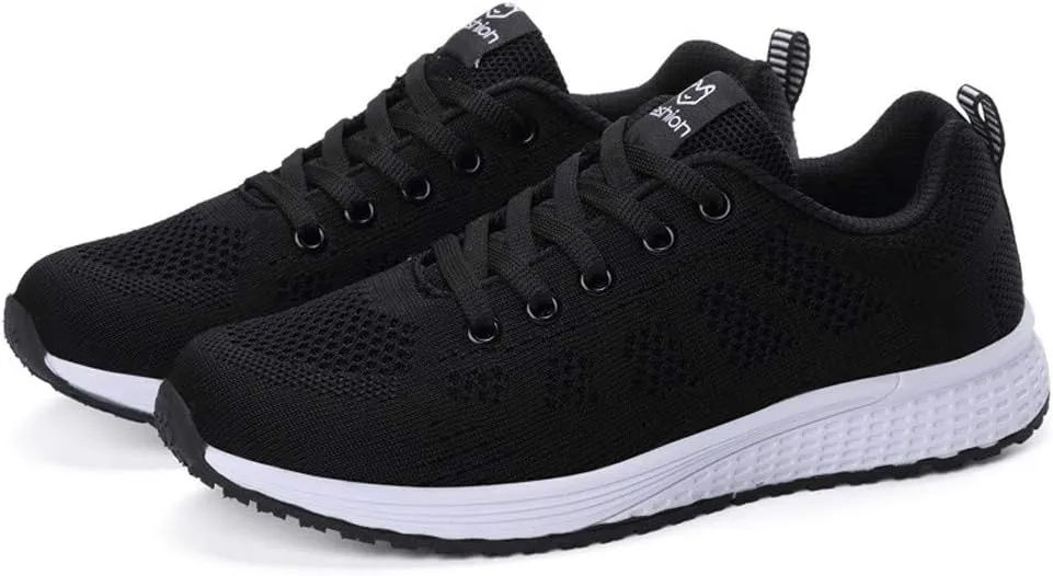 Womens Sneakers Air Cushion Running Shoes Lace Up Tennis Shoes Womens Mesh Dressy Casual Shoes Men's Fashion Sneakers Red Tennis Shoe Trainers Shoe