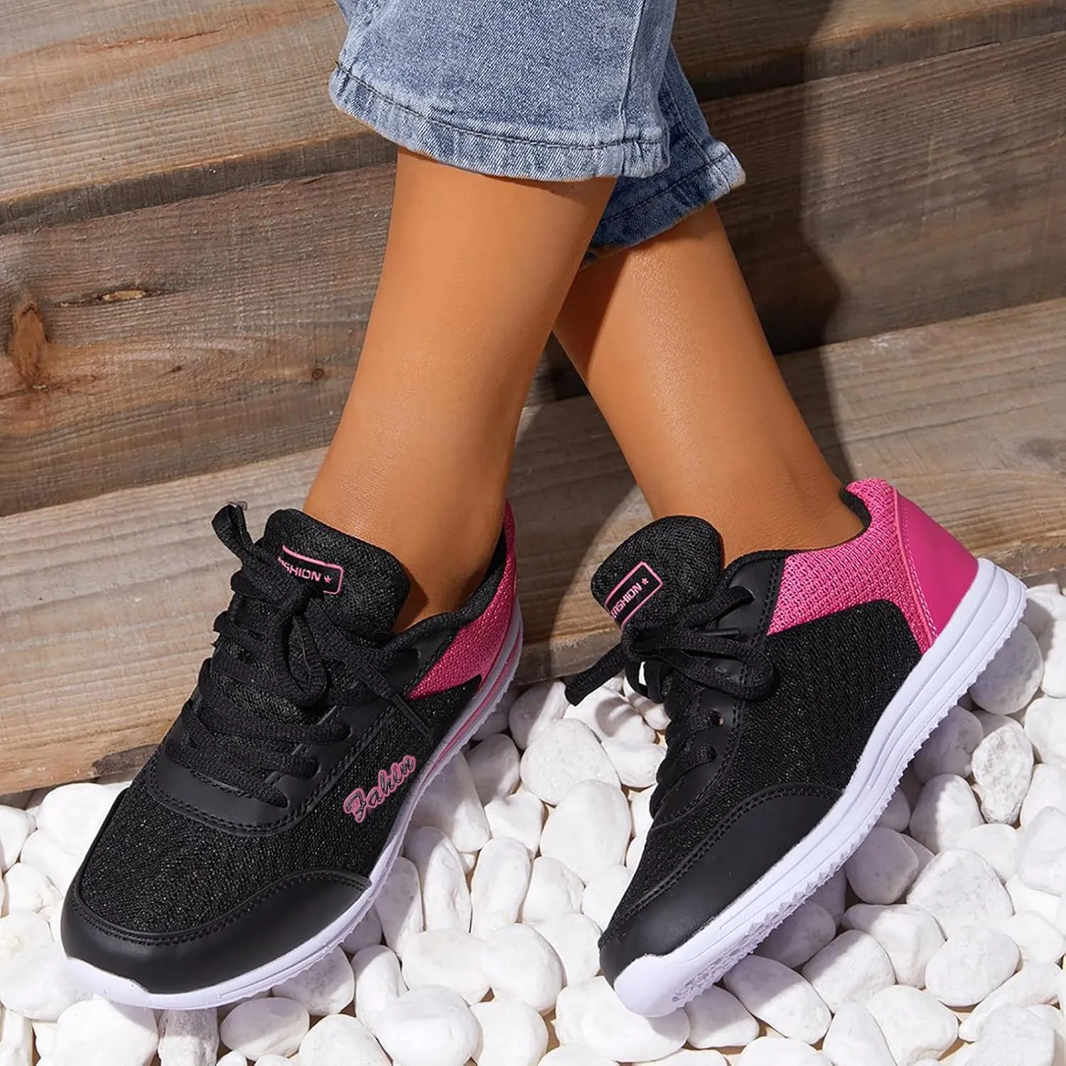 Womens Walking Shoes Lace Up Lightweight Memory Foam Cheer Tennis Shoes Men Slip On Slip On Shoes Casual Slip On Sneakers Waterproof Tennis Shoe Trainers Shoe
