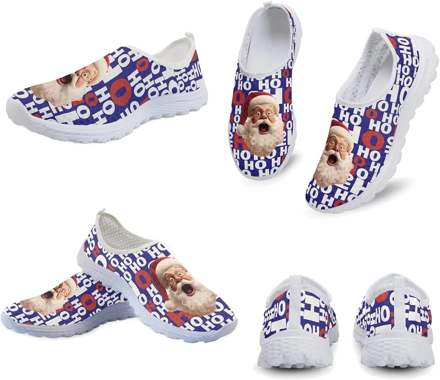 Xpyiqun Christmas Shoes Women Casual Slip On Sneakers Xmas Walking Tennis Shoe Loafers