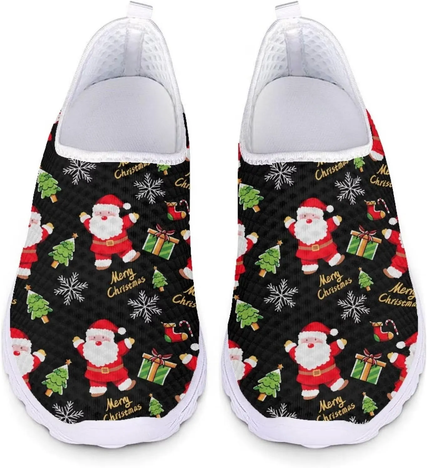 Xpyiqun Christmas Shoes Women Casual Slip On Sneakers Xmas Walking Tennis Shoe Loafers