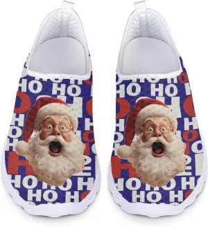 Xpyiqun Christmas Shoes Women Casual Slip On Sneakers Xmas Walking Tennis Shoe Loafers