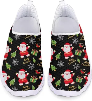 Xpyiqun Christmas Shoes Women Casual Slip On Sneakers Xmas Walking Tennis Shoe Loafers