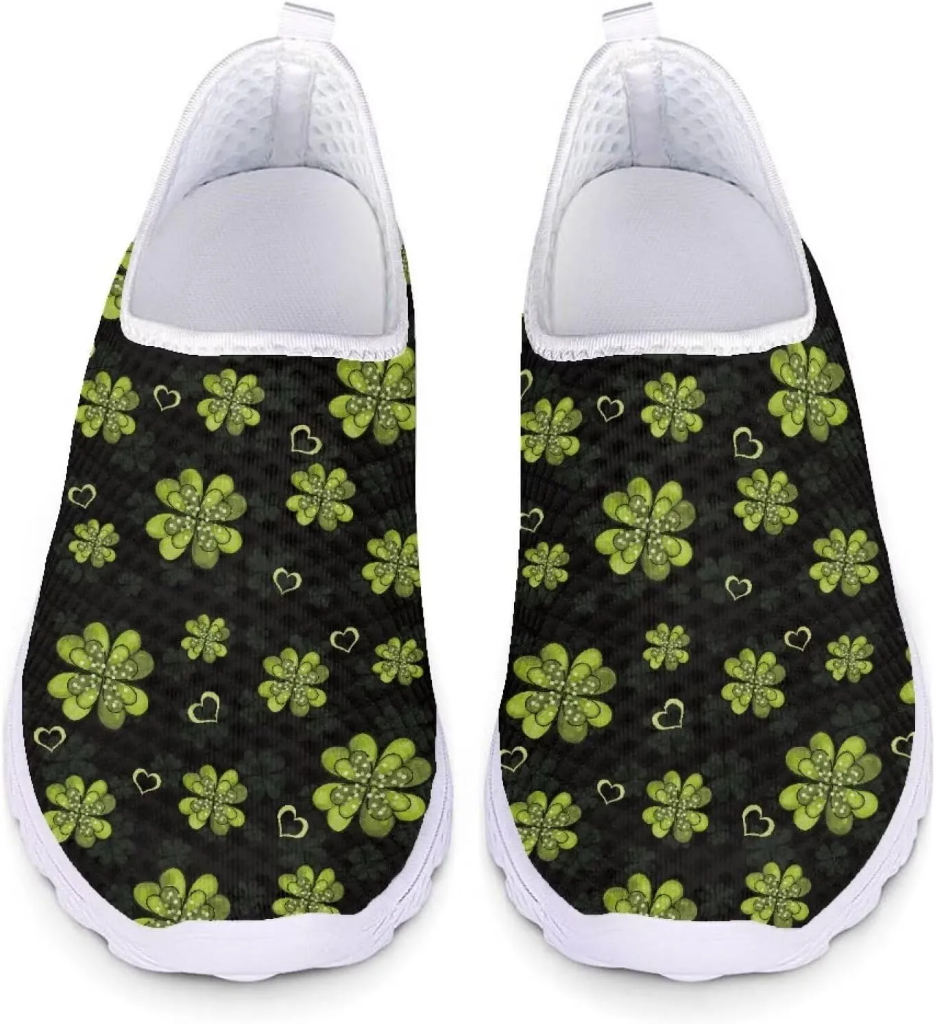 Xpyiqun St Patricks Day Sport Sneakers Walking Slip On Shoes Women Road Running Loafers Size 5.5-11.5