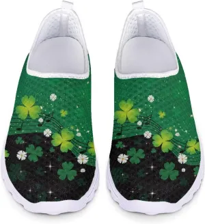 Xpyiqun St Patricks Day Sport Sneakers Walking Slip On Shoes Women Road Running Loafers Size 5.5-11.5