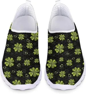 Xpyiqun St Patricks Day Sport Sneakers Walking Slip On Shoes Women Road Running Loafers Size 5.5-11.5