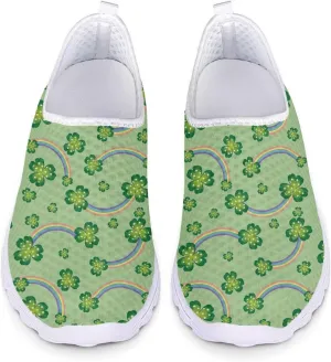 Xpyiqun St Patricks Day Sport Sneakers Walking Slip On Shoes Women Road Running Loafers Size 5.5-11.5