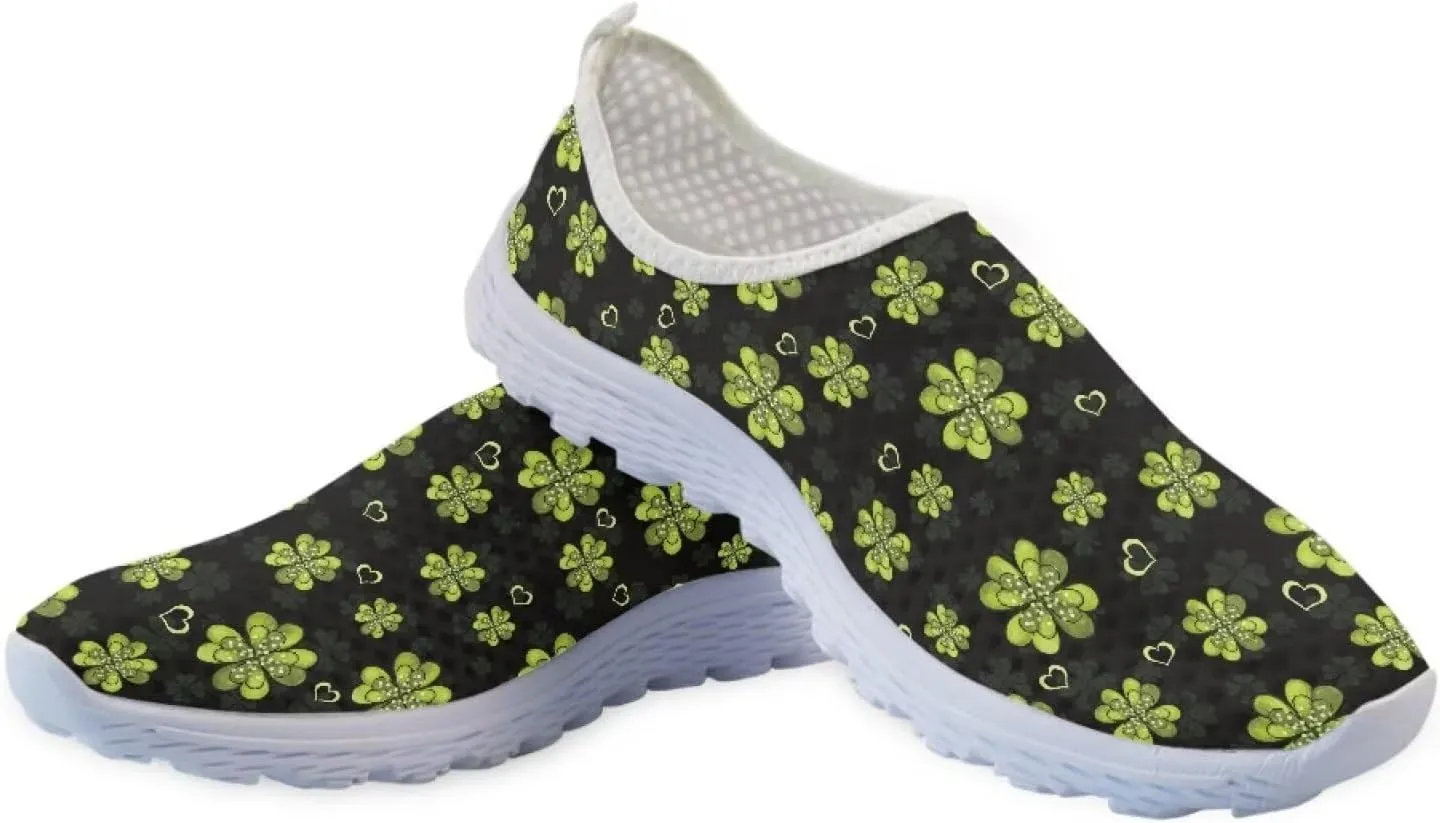 Xpyiqun St Patricks Day Sport Sneakers Walking Slip On Shoes Women Road Running Loafers Size 5.5-11.5