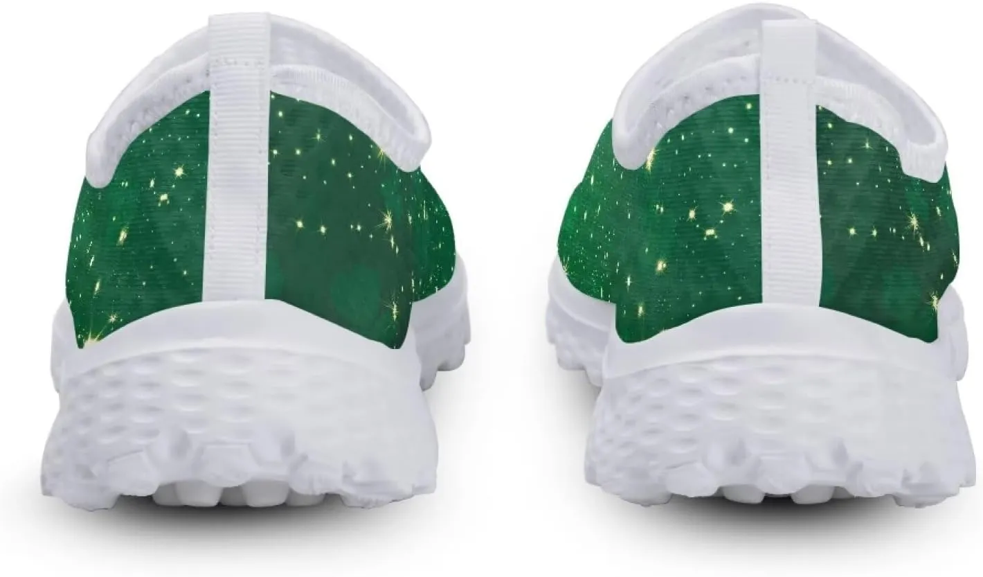 Xpyiqun St Patricks Day Sport Sneakers Walking Slip On Shoes Women Road Running Loafers Size 5.5-11.5