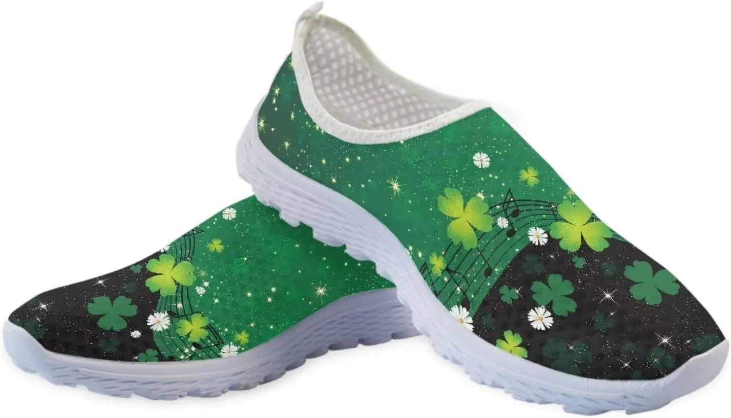 Xpyiqun St Patricks Day Sport Sneakers Walking Slip On Shoes Women Road Running Loafers Size 5.5-11.5