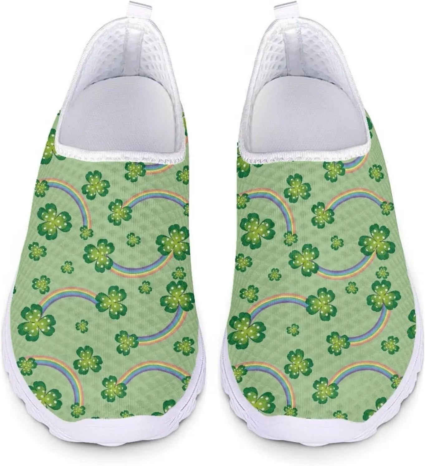 Xpyiqun St Patricks Day Sport Sneakers Walking Slip On Shoes Women Road Running Loafers Size 5.5-11.5