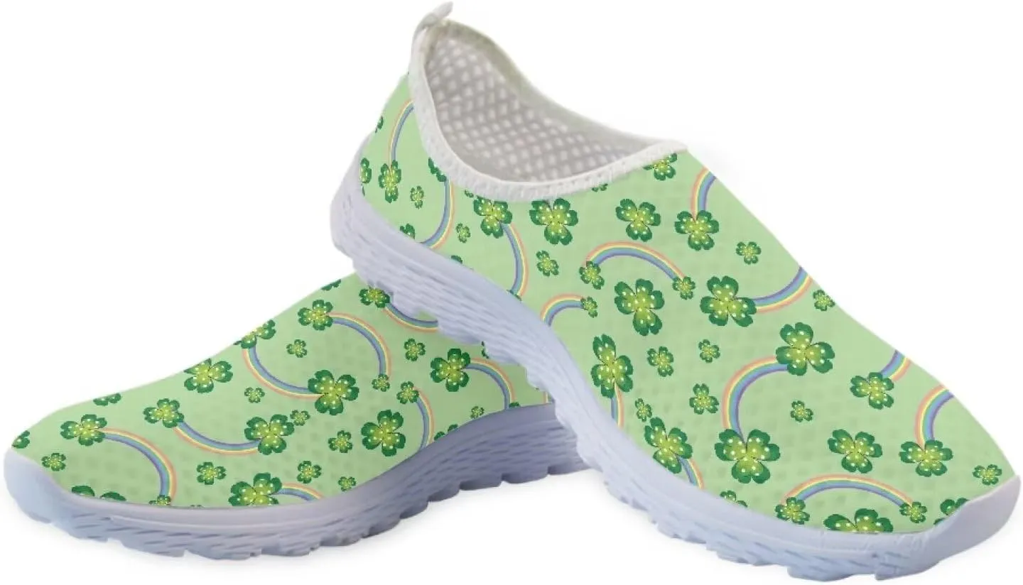 Xpyiqun St Patricks Day Sport Sneakers Walking Slip On Shoes Women Road Running Loafers Size 5.5-11.5