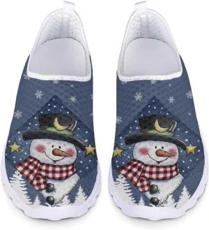 Xpyiqun Womens Christmas Sneakers Slip On Tennis Shoes Xmas Gifts Yoga Running Sneaker Loafers