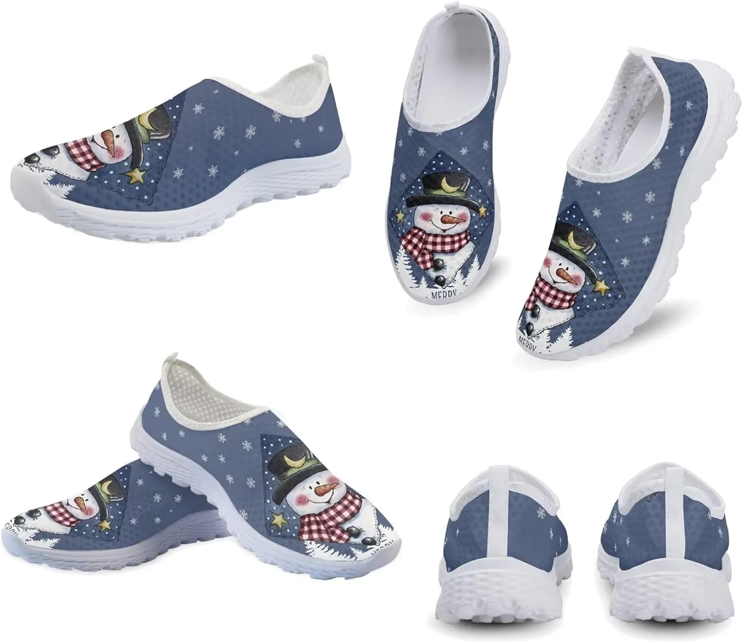 Xpyiqun Womens Christmas Sneakers Slip On Tennis Shoes Xmas Gifts Yoga Running Sneaker Loafers