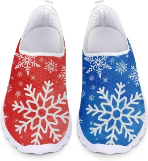 Xpyiqun Womens Christmas Sneakers Slip On Tennis Shoes Xmas Gifts Yoga Running Sneaker Loafers