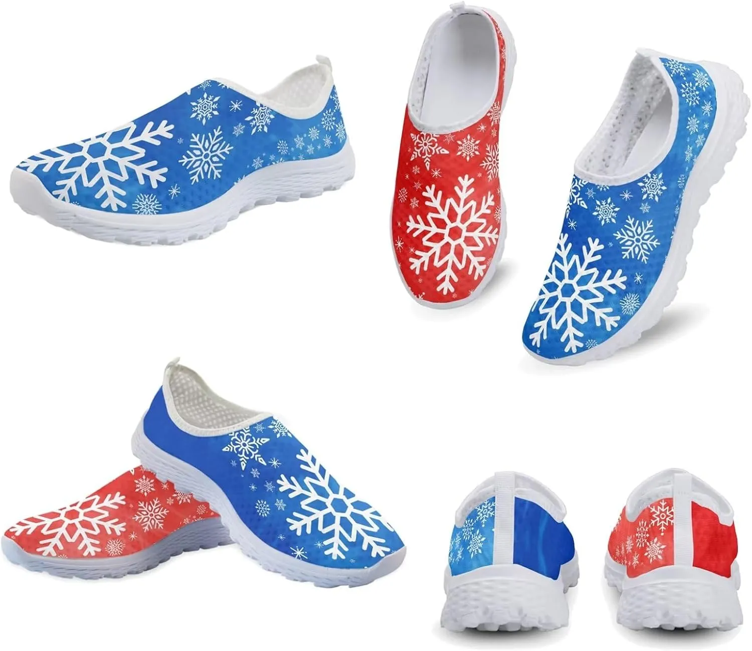 Xpyiqun Womens Christmas Sneakers Slip On Tennis Shoes Xmas Gifts Yoga Running Sneaker Loafers