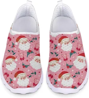 Xpyiqun Womens Christmas Sneakers Slip On Tennis Shoes Xmas Gifts Yoga Running Sneaker Loafers